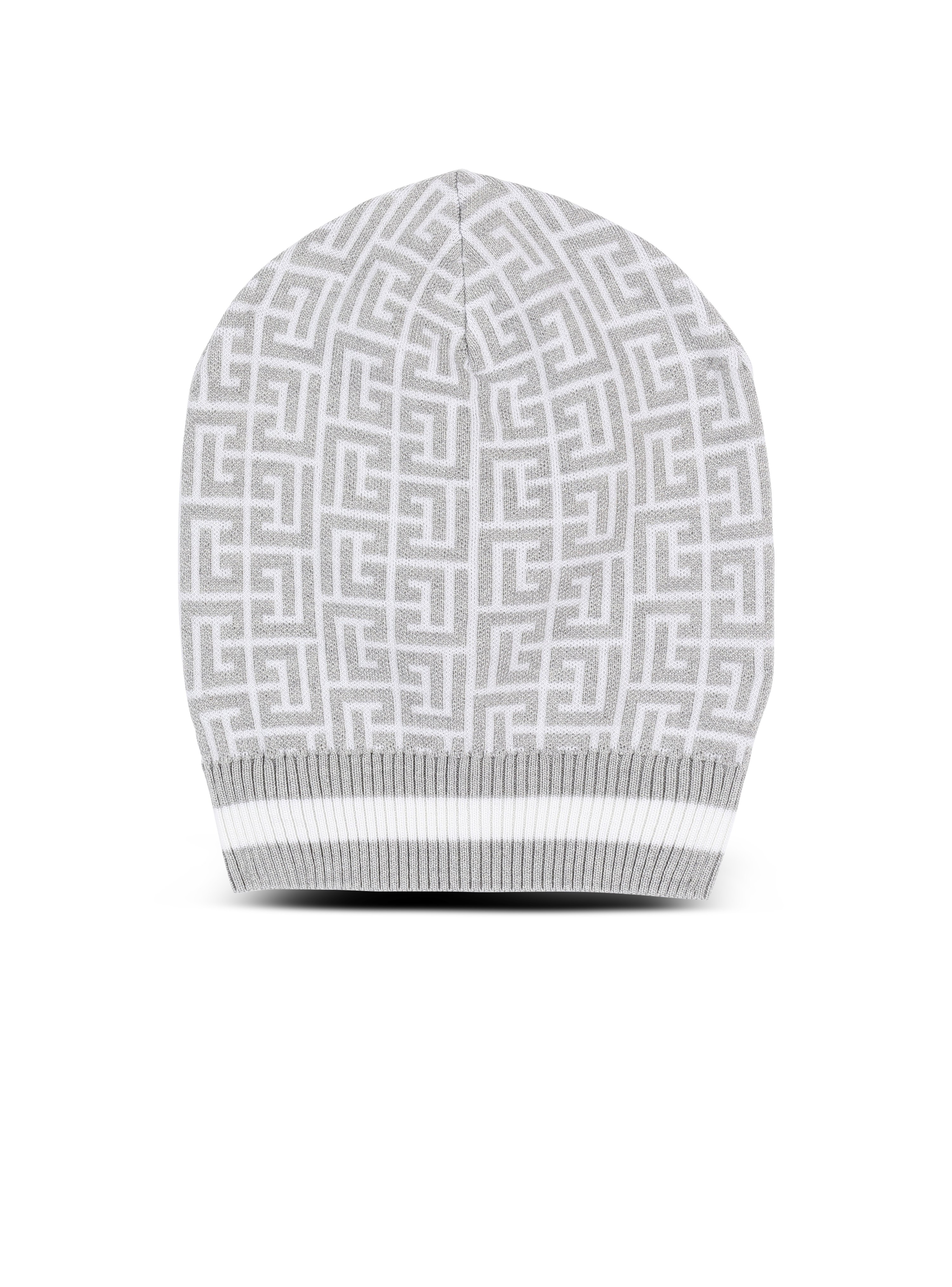 Wool hat with Balmain monogram, silver
