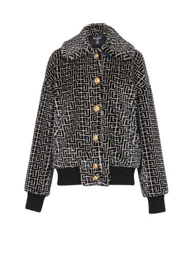Wool jacket with monogram patterns